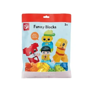 Kocke big blocks Životinje. Vesele i raznobojne kocke u praktičnoj vrećici. U pakiranju dolazi ukupno 7-8 kocki. Dolaze u 6 različitih modela koje nije moguće birati.