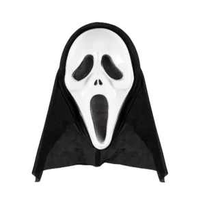 Maska Screaming Ghost. Karnevalska maska sa licem duha izrađena od plastike i kapuljačom od poliestera.