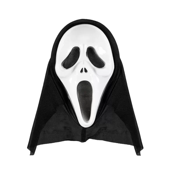Maska Screaming Ghost. Karnevalska maska sa licem duha izrađena od plastike i kapuljačom od poliestera.