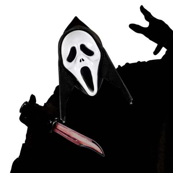 Maska Screaming Ghost. Karnevalska maska sa licem duha izrađena od plastike i kapuljačom od poliestera.
