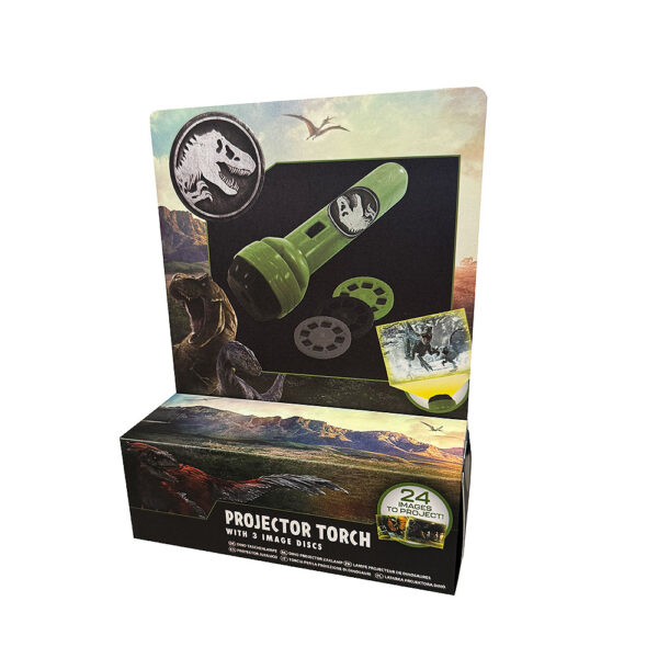Jurassic World lampa projektor s 3 diska i 24 različite slike dinosaura idealan je poklon za male zaljubljenike u prapovijest. Zabavan i edukativan način za istraživanje svijeta dinosaura!