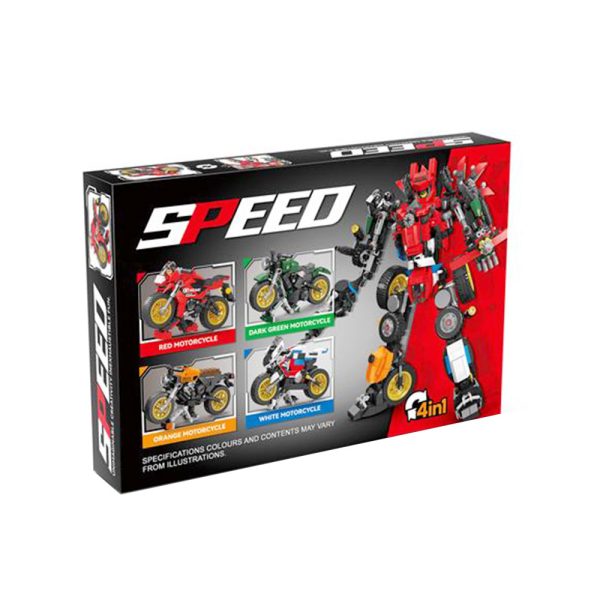 Kocke Motor + Robot set sadrži 219 kocaka uz koje dijete može složiti motor ili robota. Pakiranje dimenzija 32.5 x 22 x 5 cm. Namijenjeno djeci starijoj od 6 godina.