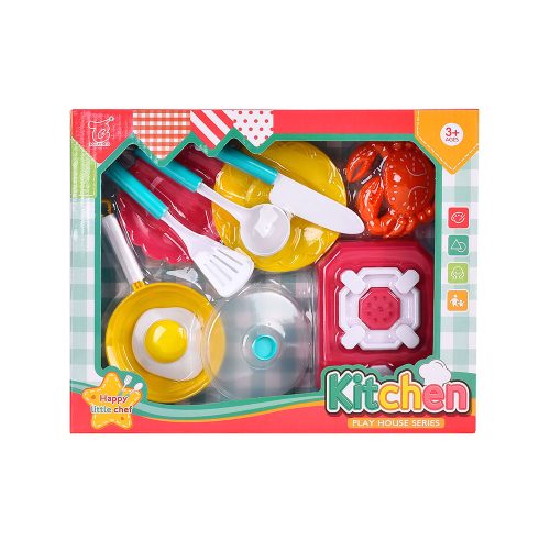 kuhinjski-komplet-kitchen-2 Kuhinjski komplet Kitchen – šareni set s priborom i posuđem za male kuhare. Dolazi u dva modela, s realističnim detaljima i brojnim dodacima. Potiče maštu, koordinaciju i socijalne vještine. Sigurna igračka za djecu 3+ godine.