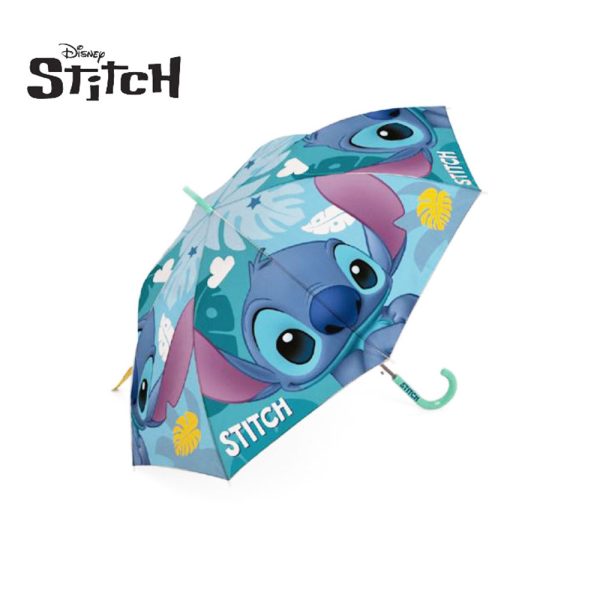 Veseli dječji kišobran Stitch izrađen od POE materijala s metalno–stakloplastičnom konstrukcijom. Sigurno otvaranje, lagan i otporan na vjetar. Ergonomska ručka i šareni Disney dizajn.