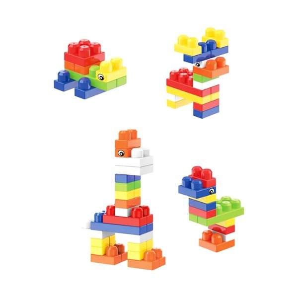 Kocke Building Blocks Medium – plava kutija s 35 komada šarenih kocaka. Za djecu 3+ godine. Sigurne, kvalitetne i idealne za razvoj kreativnosti i motorike.