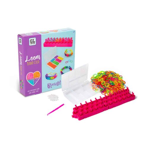Set za izradu narukvica LOOM sadrži loom alat, više od 1200 šarenih gumica, kopče, kukicu i kutiju za pohranu. Kreativna igračka za izradu dječjih narukvica i modnih dodataka.