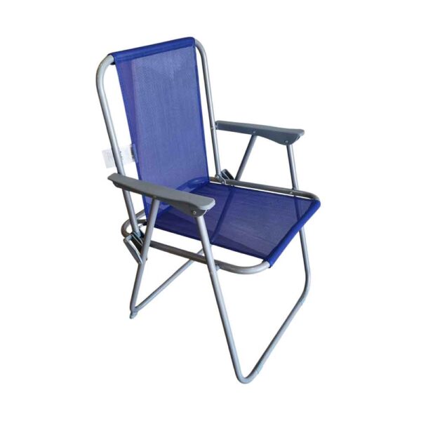 Sklopiva stolica za plažu i kampiranje s čeličnom konstrukcijom i izdržljivom Oxford tkaninom. Dimenzije stolice su 51 x 48 x 87 cm, a visina sjedišta 38 cm.