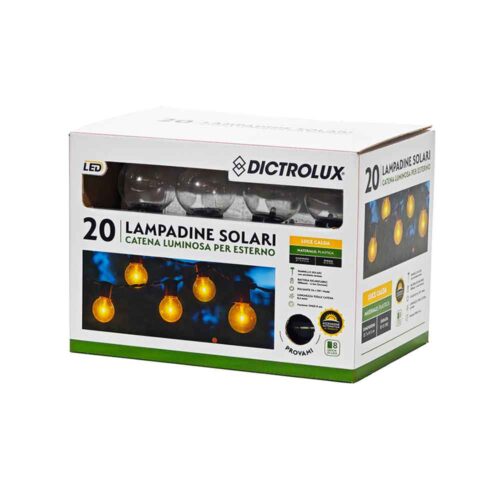 Dekorativni solarni LED lanac s 20 žaruljica pruža toplu i ugodnu rasvjetu za vrt, balkon, terasu ili dvorište. Radi na solarno punjenje bez potrebe za strujom i idealan je za vanjsku dekoraciju.