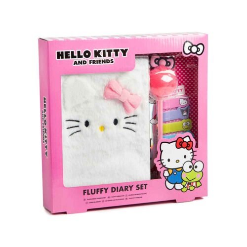 Hello Kitty Fluffy Dnevnik Set sadrži mekani plišani dnevnik, kemijsku olovku s pomponom, naljepnice i samoljepljive oznake. Idealan poklon za kreativnu djecu i ljubitelje Hello Kitty.
