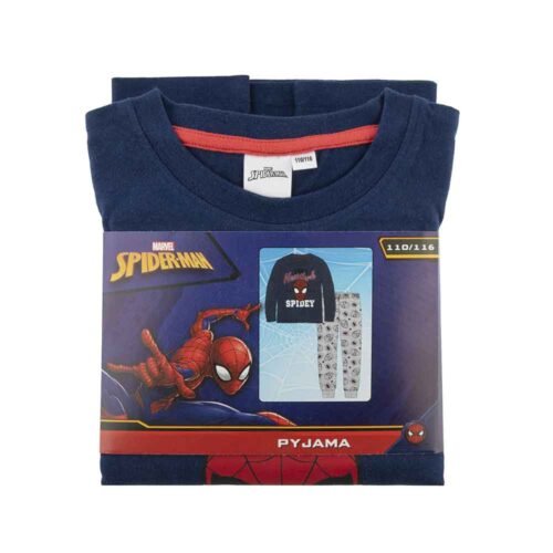Pidžama Spiderman izrađena je od 100% pamuka i pruža iznimnu udobnost tijekom spavanja. Komplet se sastoji od tamnoplave majice dugih rukava i dugih hlača s motivima Spider-Mana, a dostupan je u veličinama 98/104, 110/116 i 122/128.