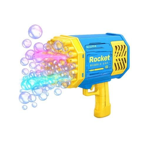 Space Bubble Gun 40 rupa automatski je pištolj za sapunaste balone koji u nekoliko sekundi stvara stotine balona zahvaljujući čak 40 otvora. Dolazi u dvije boje – roza i plavo/žutoj, ima LED svjetlosne efekte te u pakiranju uključuje tanjurić i tekućinu za balone. Idealan je za igru u dvorištu, na plaži, u parku ili tijekom rođendanskih zabava. Za rad su potrebne 4 AA baterije (nisu uključene).