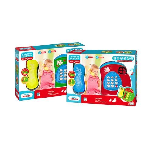 Baby muzički telefoni u zelenoj i crvenoj boji u pakiranju