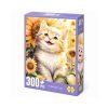 Puzzle od 300 dijelova dostupne u dva modela: vesela mačka među suncokretima ili skupina simpatičnih pasa u zimskom okruženju. Dimenzije pakiranja iznose 26 × 20 × 5 cm.