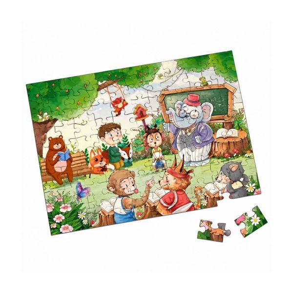 Dječja puzzle slagalica od 100 dijelova, dostupna u dva modela: Životinjski svijet ili Vesela škola. Dimenzije složene slagalice iznose 52 × 37,5 cm, a dimenzije pakiranja 27 × 20 × 6 cm. Preporučena je djeci starijoj od tri godine.