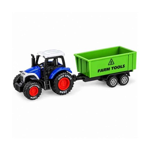 Traktor Die-Cast s prikolicom Farm Truck ima pull-back pogon i dolazi u četiri izvedbe: s otvorenom, teretnom ili rešetkastom prikolicom te cisternom. Odabir željene boje traktora i vrste prikolice je moguć. Dimenzije pakirnog displaya: 37 × 13,5 × 11 cm.
