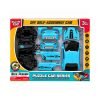 Plavi auto za sastavljanje DIY Puzzle Car s frikcijskim pogonom u pakiranju