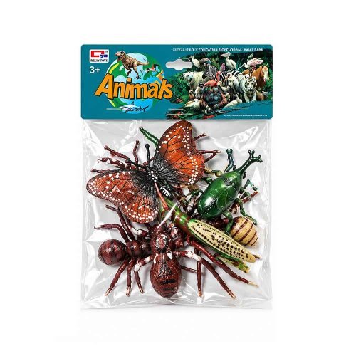 Insekti igračke Animals 6/1 – originalno pakiranje Set Insekti Animals 6/1 u prozirnoj vrećici s tirkiznim zaglavljem i dobnom oznakom 3+