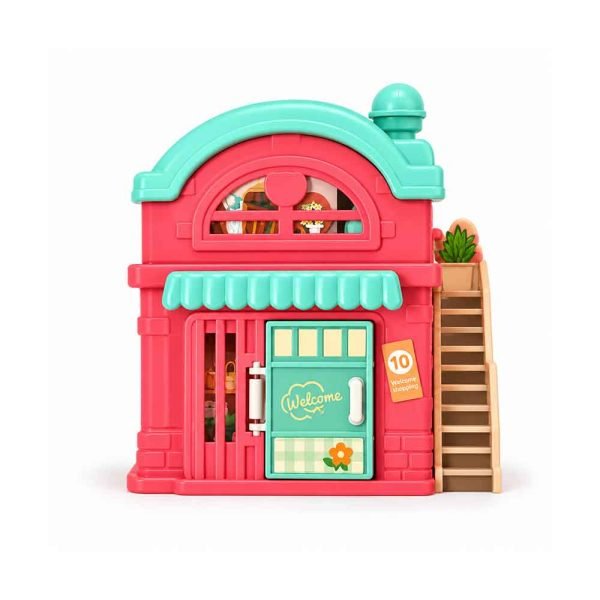 Kućica DIY Fantastic Scene House – koraljnoružičasta kućica s mint zelenim detaljima