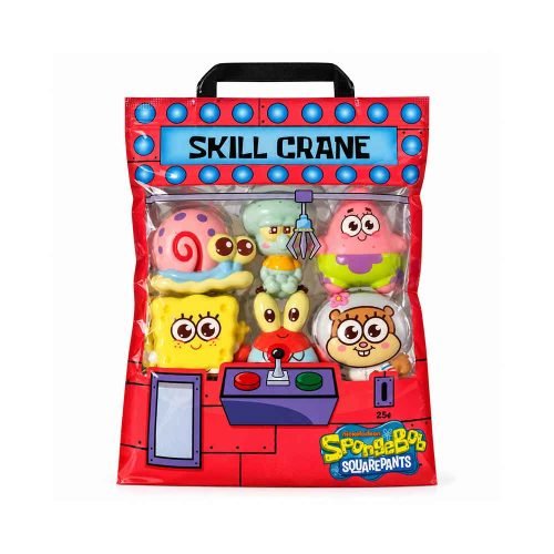 sponge-bob-squishy Squishy SpongeBob Pals set sadrži šest mekanih kolekcionarskih figura: Spužva Boba, Patrika, Kalamarka, Lunju, Garyja i gospodina Kliještića. Sve figure dolaze u jednom pakiranju dimenzija 21 × 16,5 × 0,5 cm.